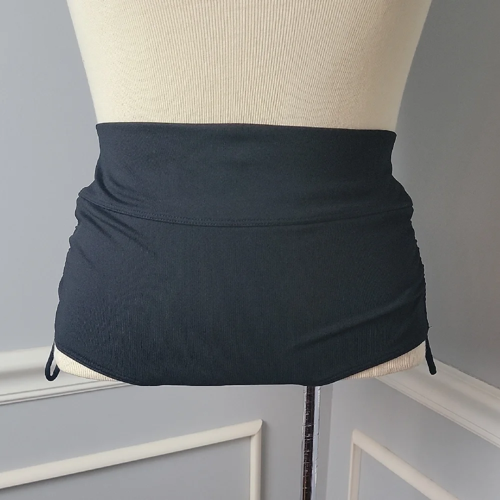 PINK VICTORIA'S SECRET Black Ruched Pull String Side Activewear Workout Shorts S